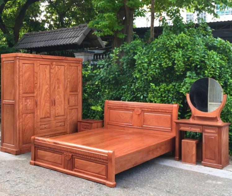 Combo giường tủ gỗ xoan đào 4 món CB559