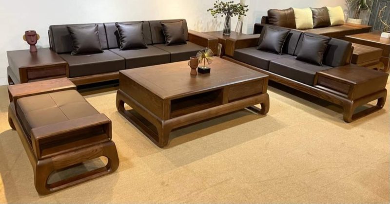 Bộ sofa góc gỗ sồi nga BG909