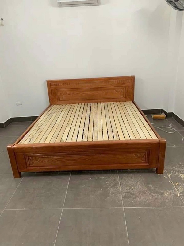 Giường gỗ xoan đào ván rời đủ kích thước G373
