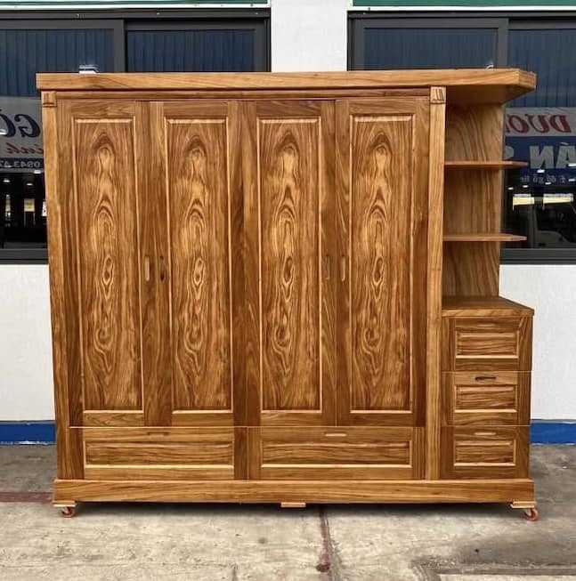 Tủ Áo 4 Cánh Có Góc gỗ Hương Xám TA109